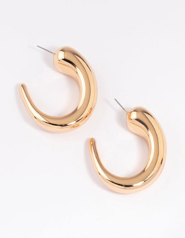 Gold Large Hoop Statement Earrings