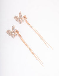 Rose Gold Butterfly Trail Drop Earrings - link has visual effect only