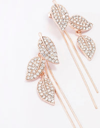 Rose Gold Leafy Trail Drop Earrings - link has visual effect only
