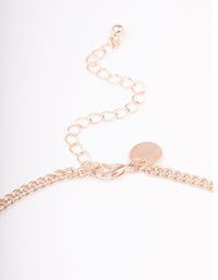 Rose Gold Marquise Mixed Double Row Necklace - link has visual effect only