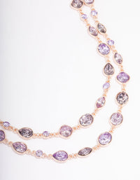 Rose Gold Marquise Mixed Double Row Necklace - link has visual effect only