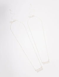 Silver Plated Angel Number '888' Necklace Pack - link has visual effect only