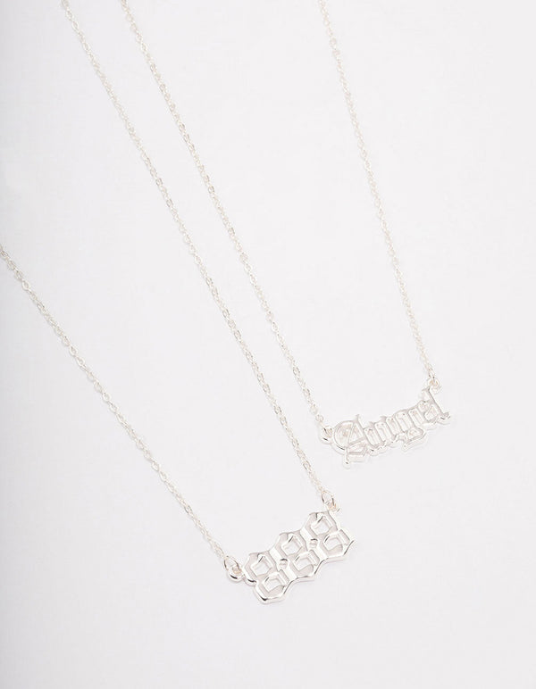 Silver Plated Angel Number '888' Necklace Pack
