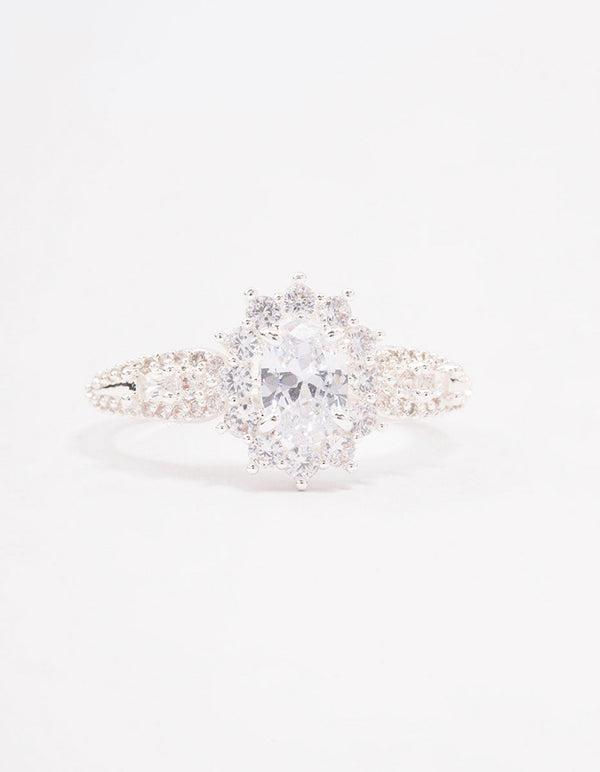 Silver Plated Opulent Statement Ring