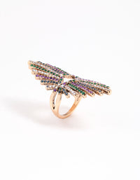 Gold Statement Spray Diamante Ring - link has visual effect only