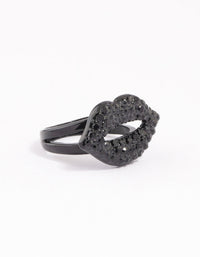 Black Crystal Lips Ring - link has visual effect only