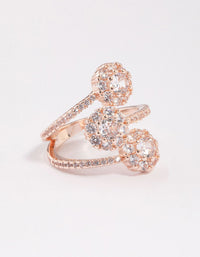 Rose Gold Round Triple Tier Ring - link has visual effect only