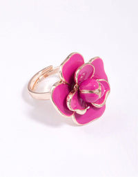 Rose Gold Enamel Flower Ring - link has visual effect only