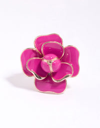 Rose Gold Enamel Flower Ring - link has visual effect only