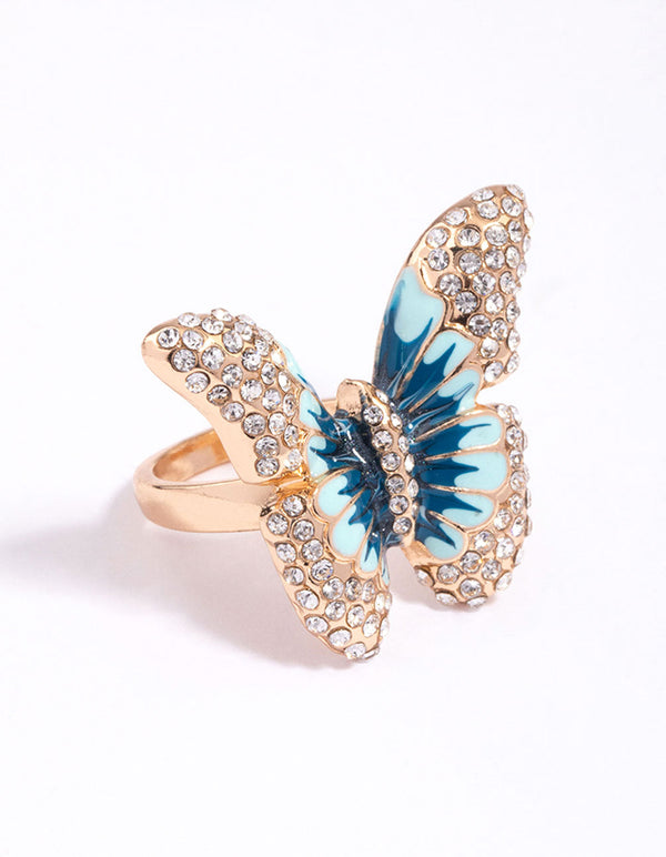Gold Grand Butterfly Cocktail Ring