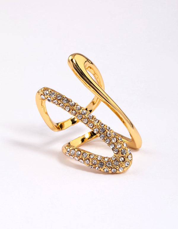 Gold Plated Blingy Split Ring