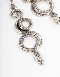 Antique Silver Snake Stone Drop Earrings - link has visual effect only