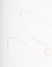 Silver Fine Pearl Drop Earrings - link has visual effect only
