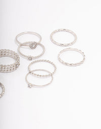 Rhodium Glam Rope Multi Ring Pack - link has visual effect only