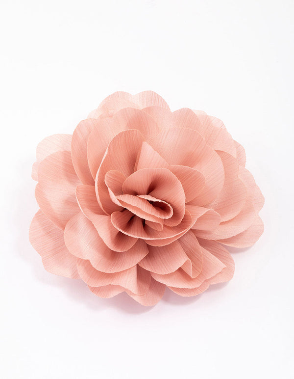 Pink Fabric Ruffle Flower Corsage