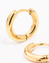 Gold Plated Surgical Steel Chubby Small Huggie Hoop Earrings - link has visual effect only