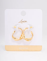 Gold Plated Twisted Small Hoop Earrings - link has visual effect only