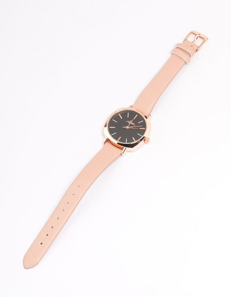 Blush Coloured Faux Leather Alternate Marker Watch