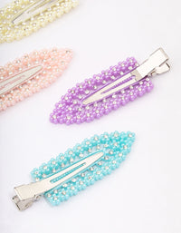 Rainbow Mini Diamante Flower Hair Clip 4-Pack - link has visual effect only