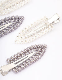 Rhodium Diamante Hair Clips 4-Pack - link has visual effect only