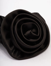 Black Fabric Rosette Hair Scrunchie - link has visual effect only