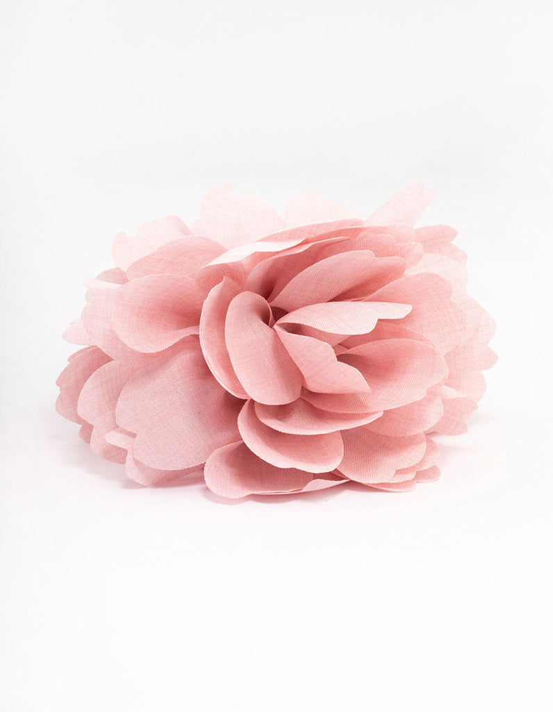 Blush Fabric Large Rose Hair Claw
