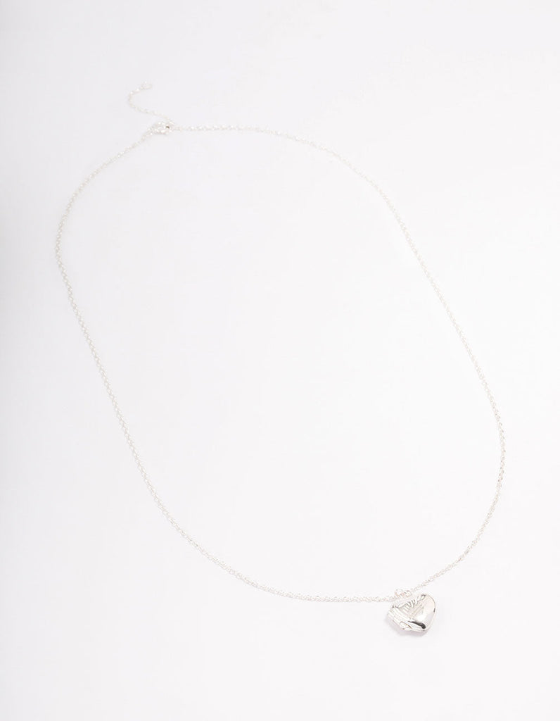 Sterling Silver Heart Locket Pendant Necklace