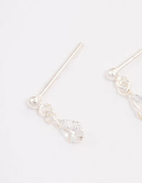 Sterling Silver Pear Cubic Zirconia Drop Earrings - link has visual effect only