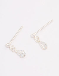 Sterling Silver Pear Cubic Zirconia Drop Earrings - link has visual effect only