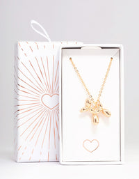 Gold Bubble Dog Short Necklace - link has visual effect only