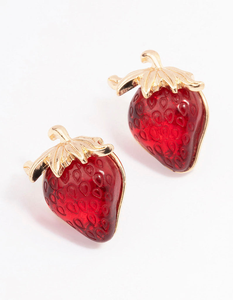 Red Strawberry Stud Earrings - Lovisa
