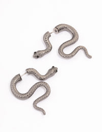 Gunmetal Slithering Snake Drop Earrings - link has visual effect only