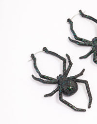 Black Spider Hoop Earrings - link has visual effect only