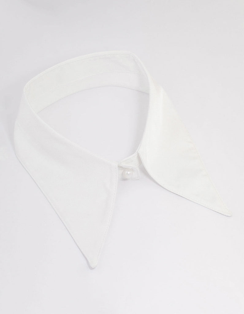 White Fabric Pointed Collar Necklace