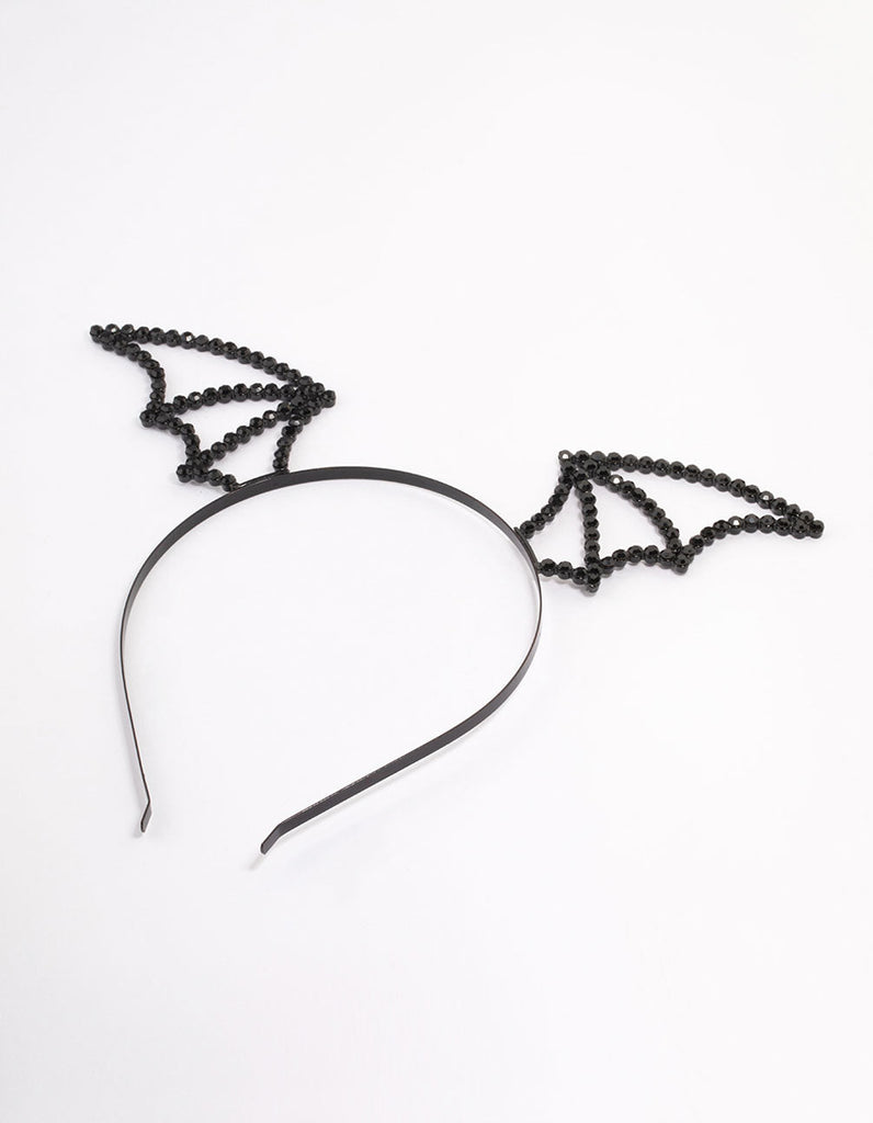 Black Bat Wing Beaded Headband