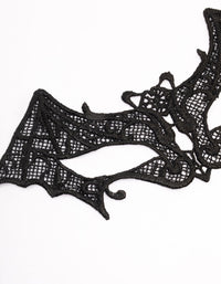 Black Fabric Lacey Bat Eye Mask - link has visual effect only