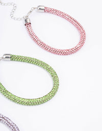 Rhodium Diamante Bracelet 3-Pack - link has visual effect only