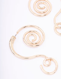 Gold Swirly Spiral Drop Earrings - link has visual effect only