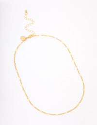 Gold Plated Long & Short Cable Chain Necklace - link has visual effect only