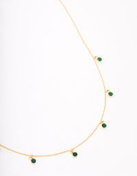 Gold Plated Mini Diamante Necklace - link has visual effect only