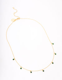 Gold Plated Mini Diamante Necklace - link has visual effect only