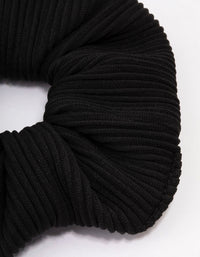 Black Ribbed Hair Scrunchie - link has visual effect only