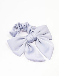 Blue Satin Bow Hair Scrunchie - link has visual effect only