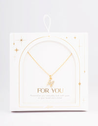 Letter M Gold Plated Initial Pendant Necklace - link has visual effect only
