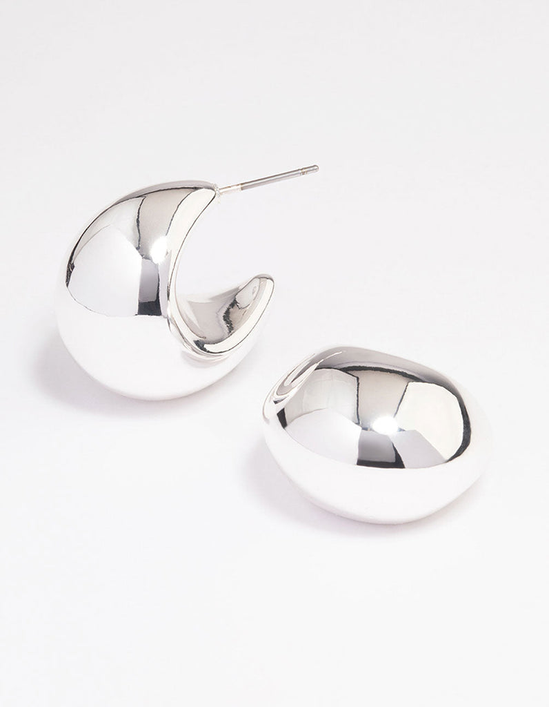 Silver Plated Bold Hoop Earrings