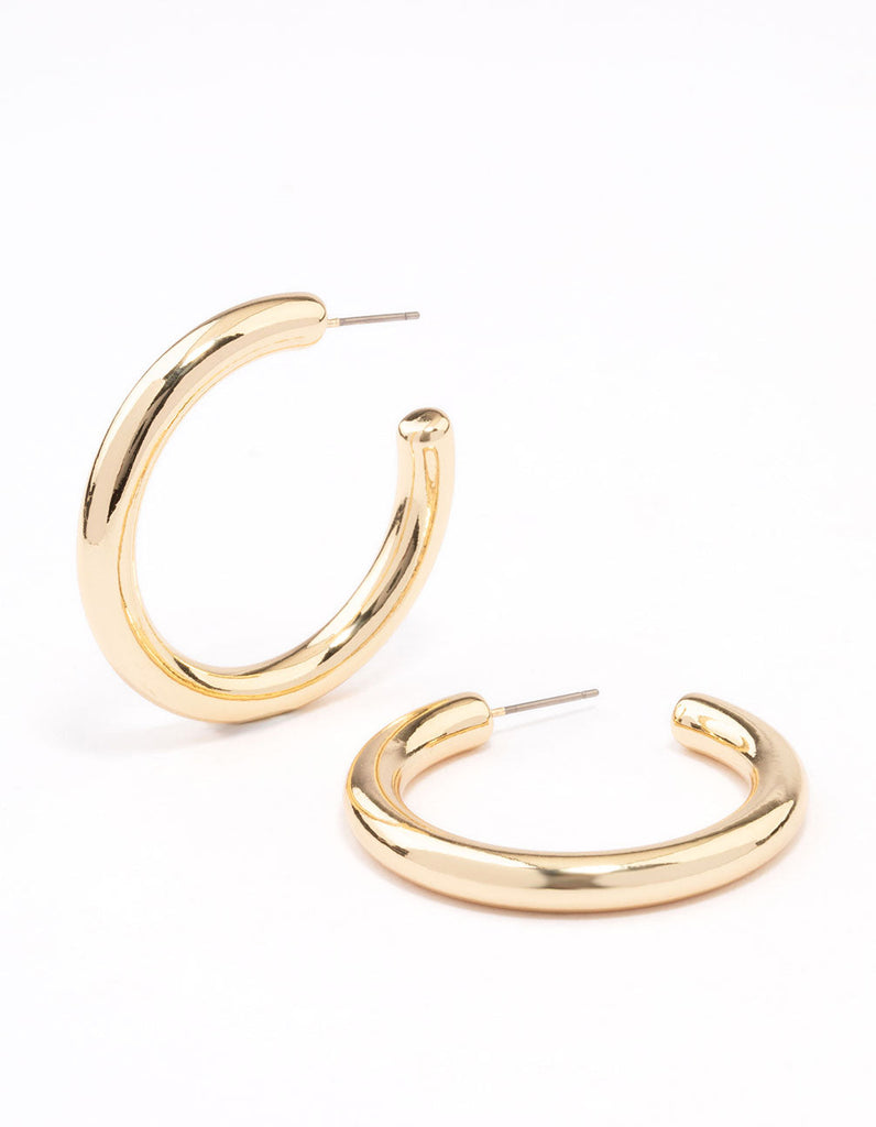 Gold Plated Large Hoop Earrings