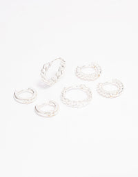Silver Plated Fine Hoop Earring 3-Pack - link has visual effect only