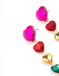 Gold Multi Heart Drop Earrings - link has visual effect only