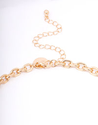Gold Abstract Disc Short Necklace - link has visual effect only