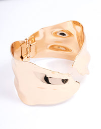 Gold Large Abstract Wrist Cuff - link has visual effect only